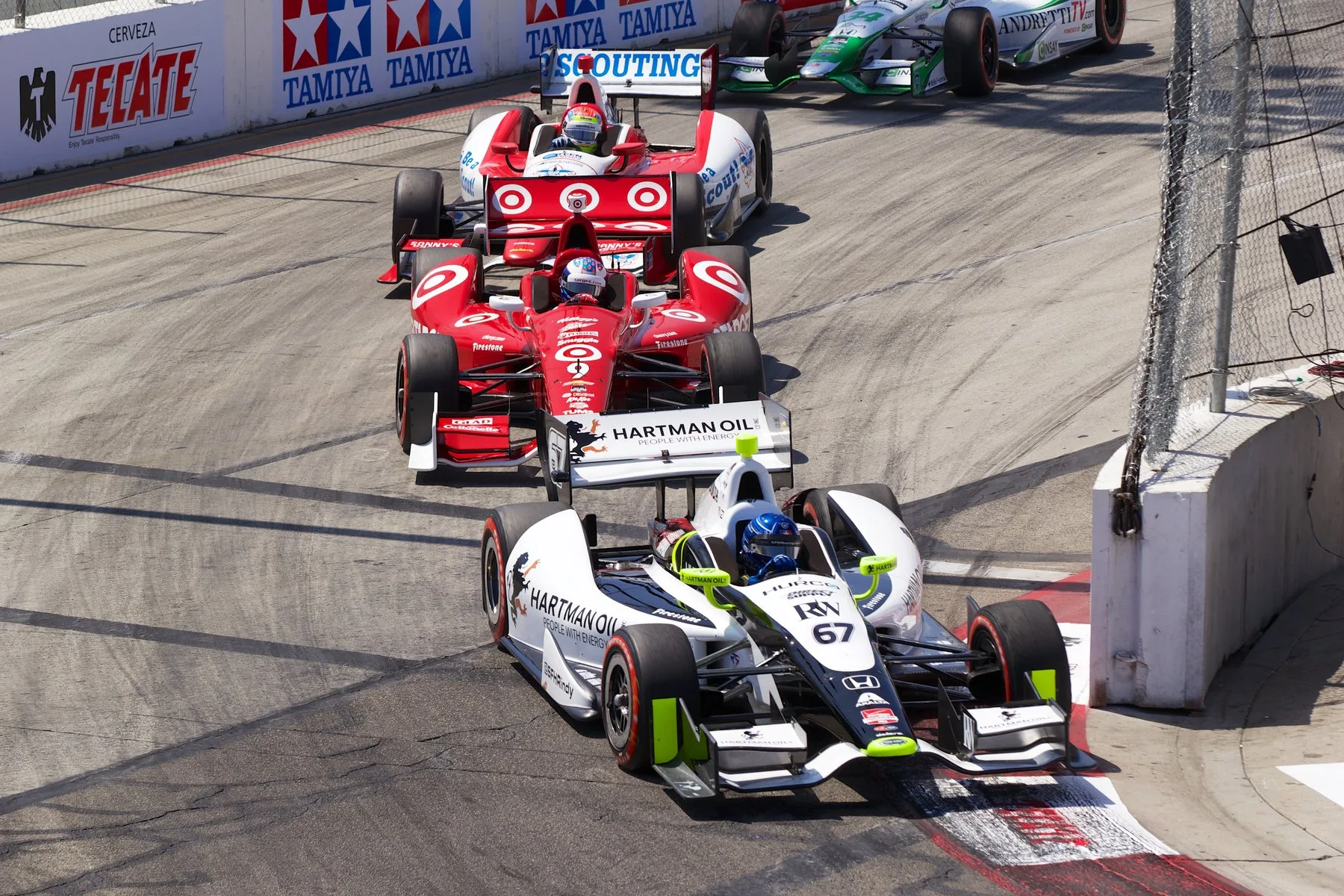 Aerial view of the Long Beach Grand Prix street circuit