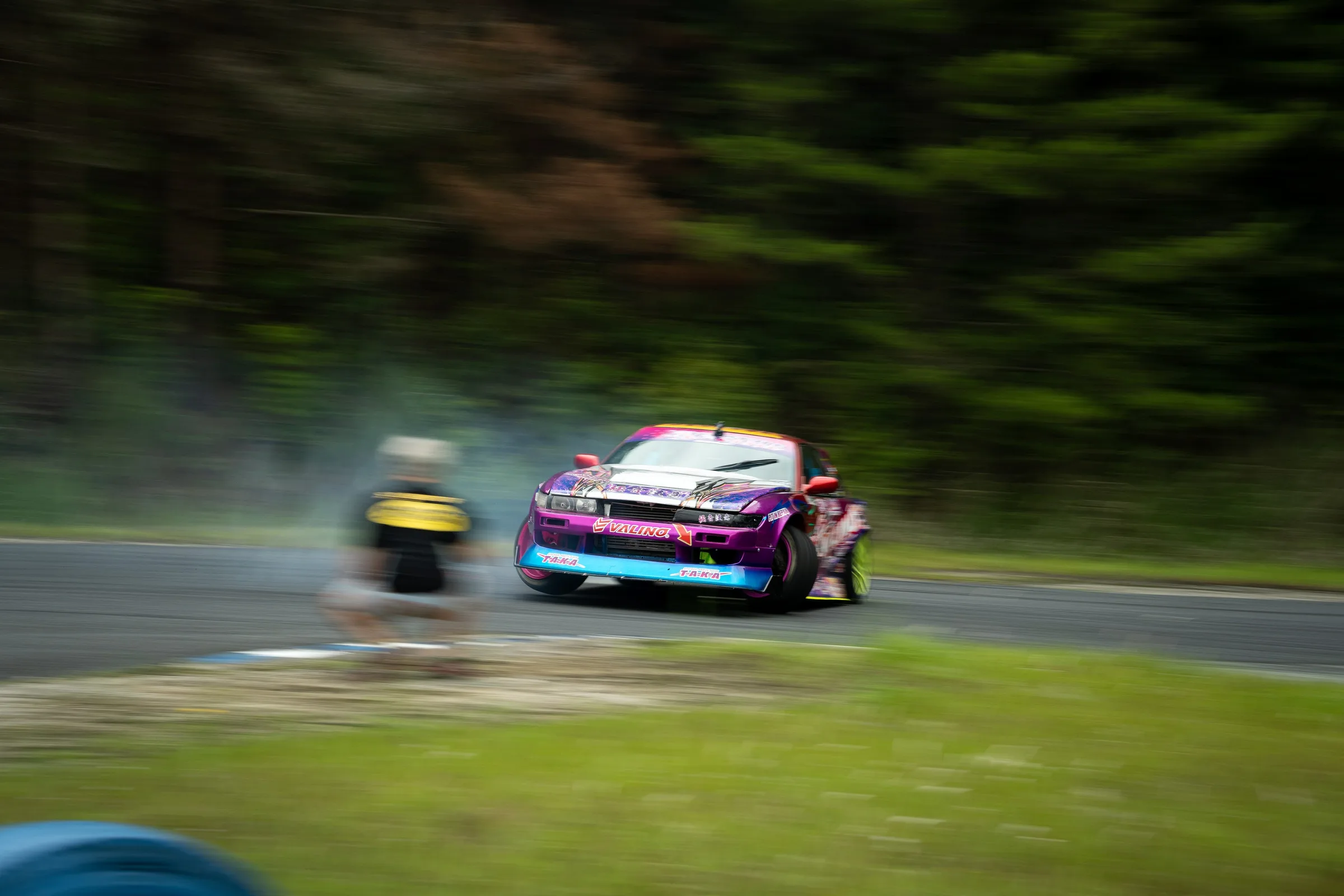 Meihan Sportsland, Kansai Japan drift scene at night, "BURST" S-chassis