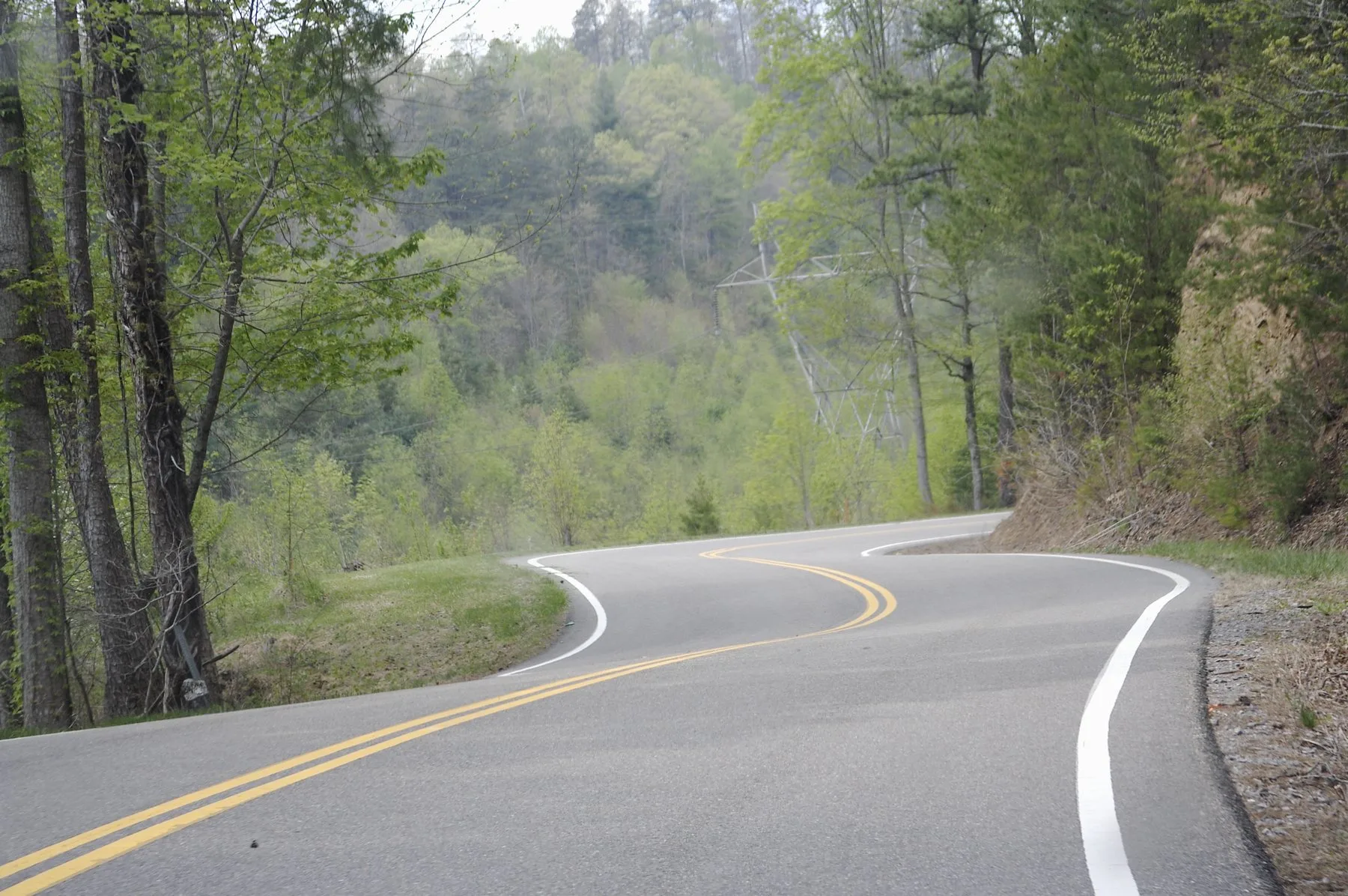 Tail of the Dragon US-129 winding through Cherokee National Forest