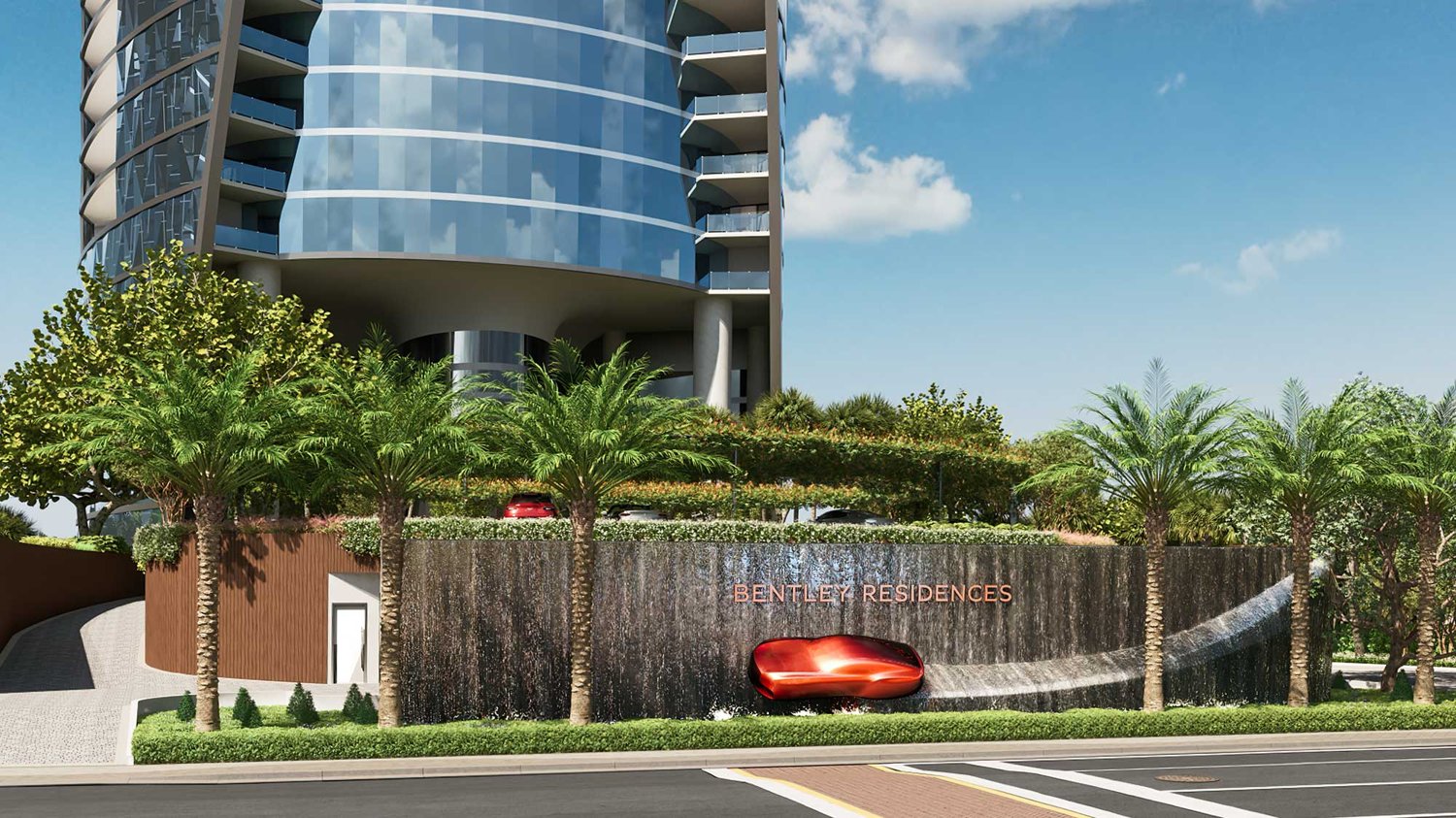 Bentley Residences: Un porche de entrada para autos, como el vestíbulo de una marca