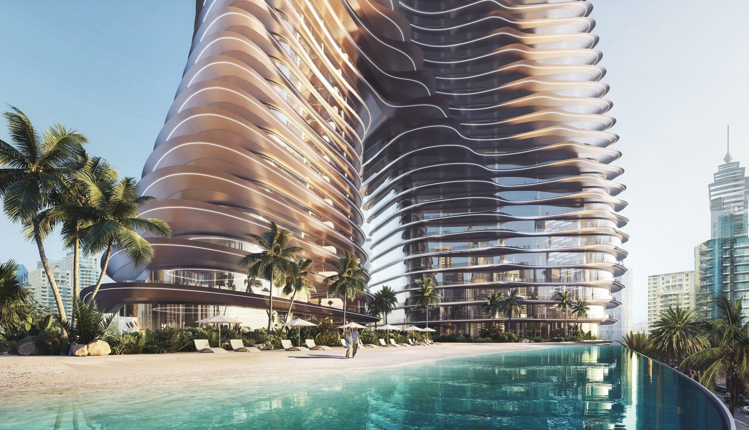 Bugatti Residences: Пляж Ривьеры, настоящий песок у основания башни