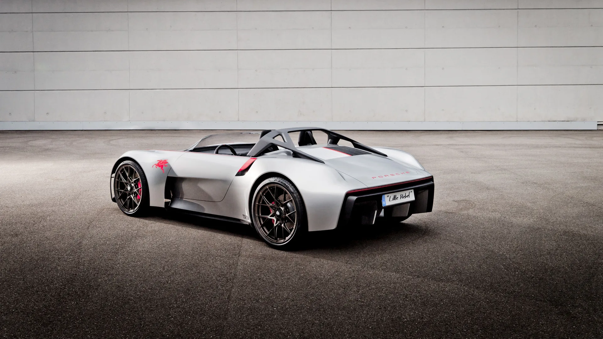 Porsche Vision Spyder (2019), a 550-inspired silver speedster concept from the Porsche Unseen series