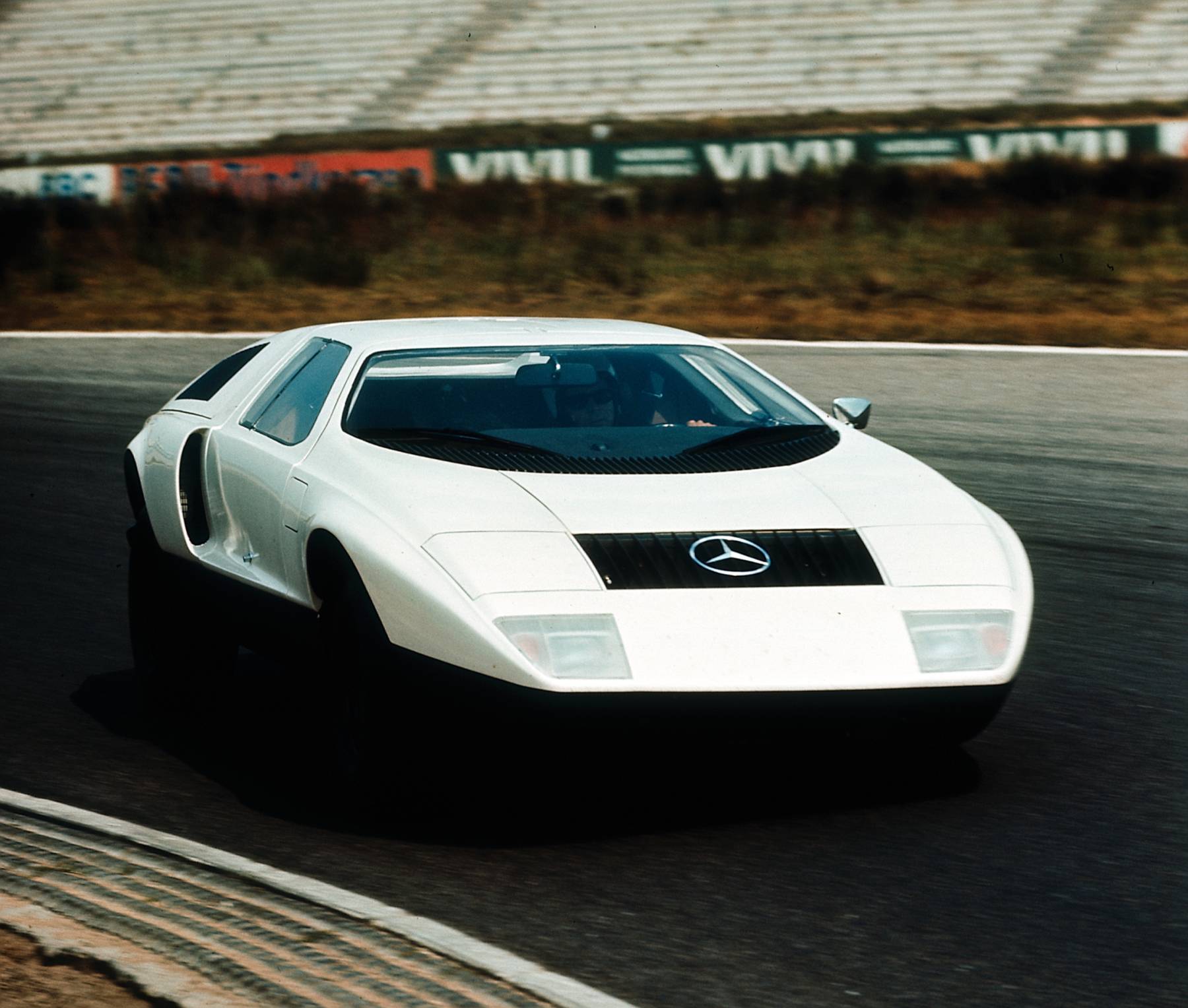 Mercedes-Benz C 111 during test drives at Hockenheimring, 1969