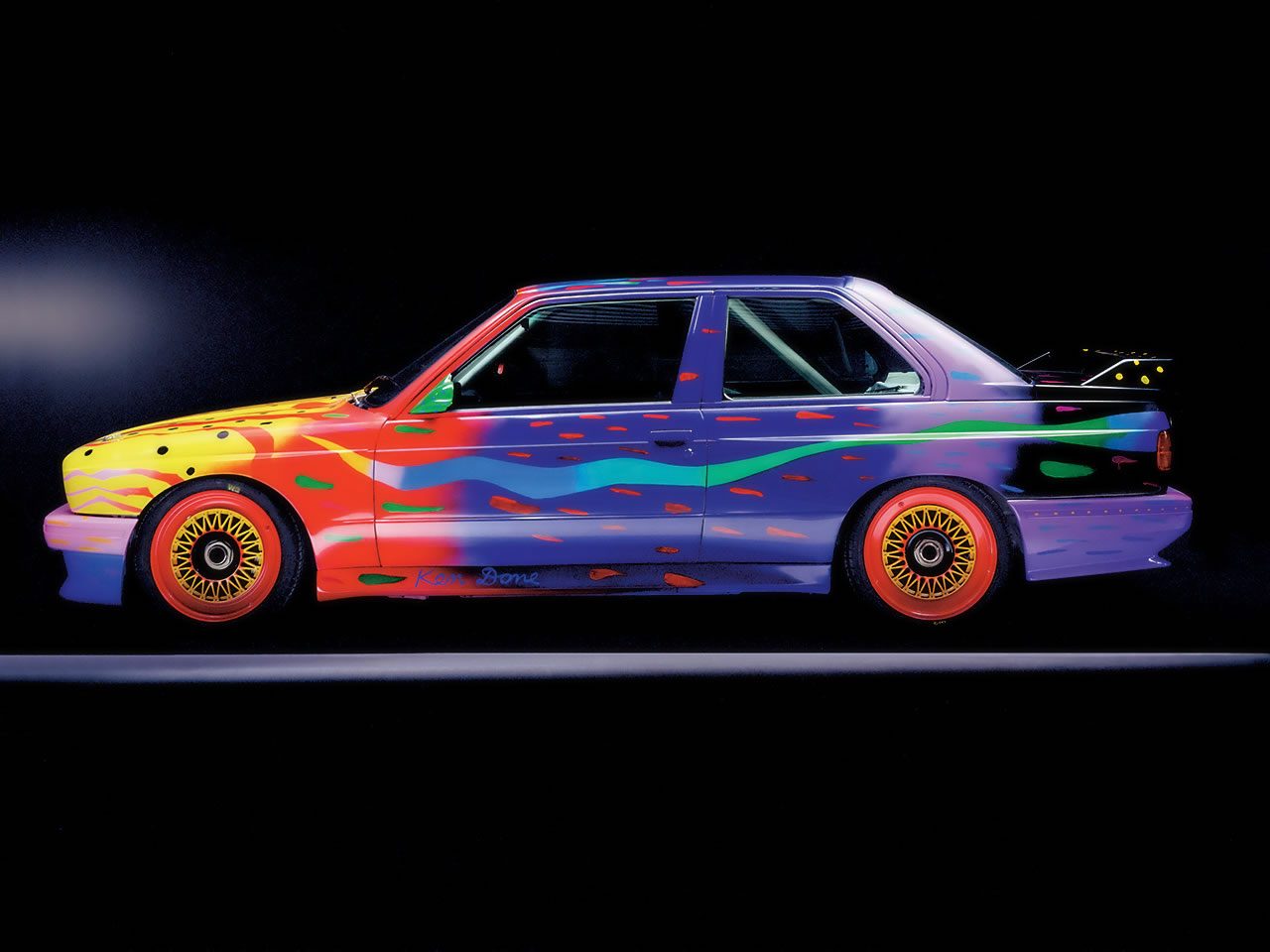 Ken Done BMW E30 M3 Group A Art Car #8 (1989), front view