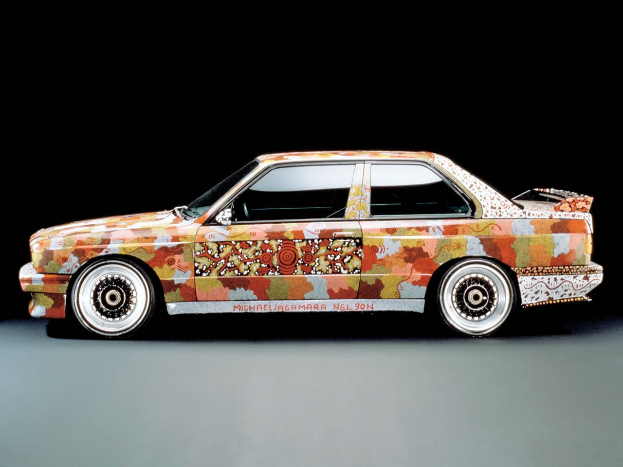 Michael Jagamara Nelson BMW E30 M3 Art Car #7 (1989), side view