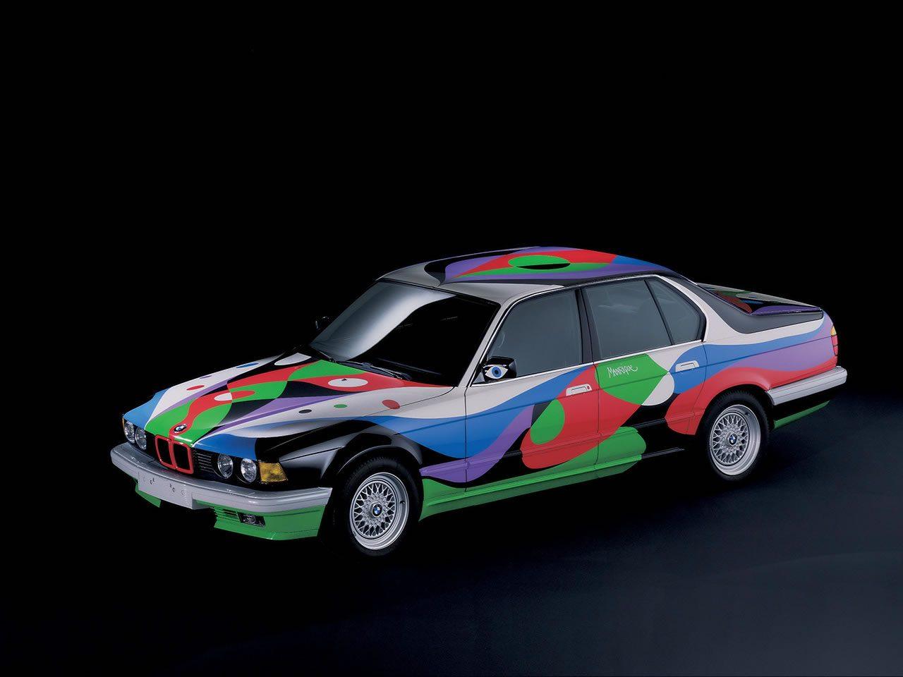 Cesar Manrique BMW 730i Art Car #10 (1990), front three-quarter view